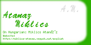 atanaz miklics business card